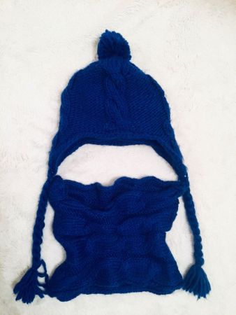 Set Kappe und Halswärmer blau, guter Zustand
