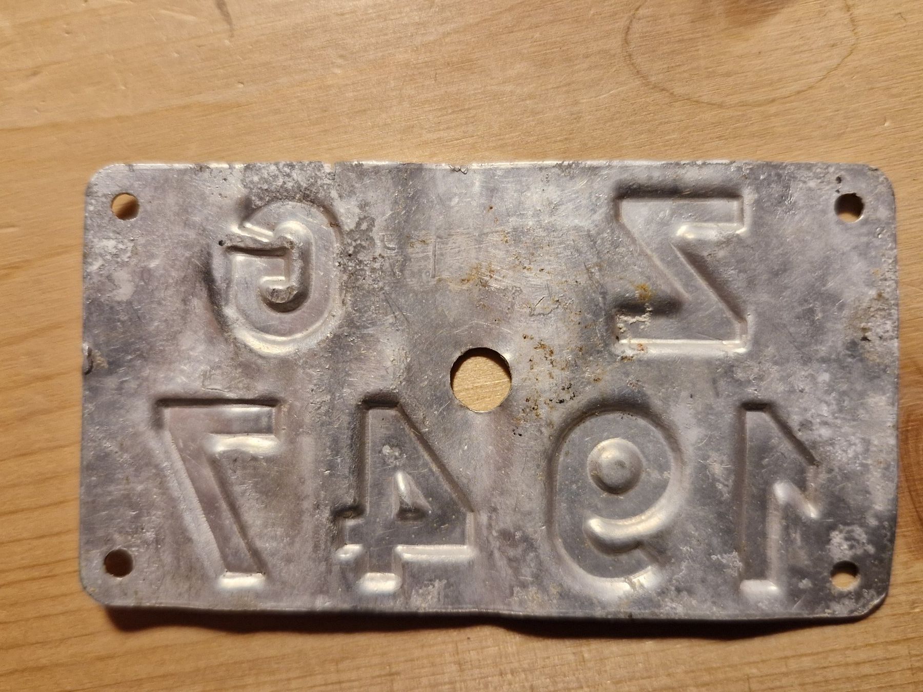 Insegne: Velonummer Zug 1947, RAR!! – Usato da Meikirch venduto da Steigerhubel 1