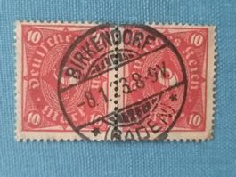Briefmarke Deutsches Reich, Top Stempel Birkendorf 8.1.38