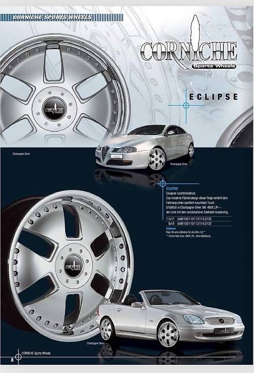 Mercedes-Benz Pneumatici & Ruote complete: Corniche Eclipse 8x18" Chromefelgen, 5x112 / 5x100 neuwertig – Usato da Kreuzlingen venduto da Tewes 8
