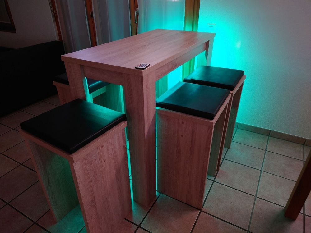 Kebnor Bartisch Mit LED-Beleuchtung - Höhenverstellbar 120-180cm
