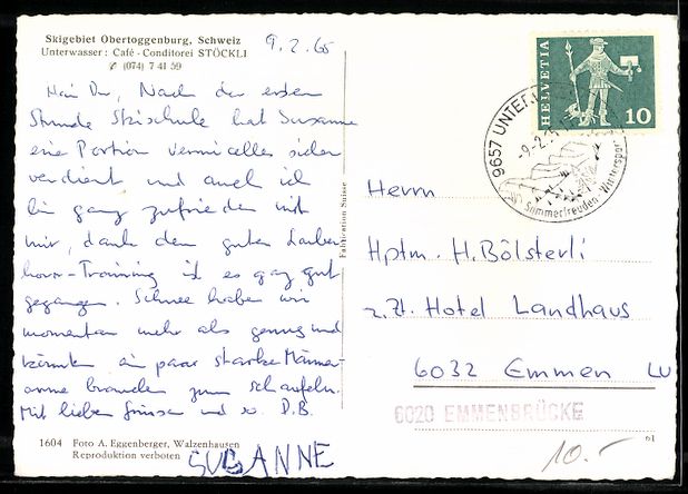 Cartoline postali: Unterwasser, Café-Conditorei Stöckli – Usato da Berlin venduto da bartko-reher 1