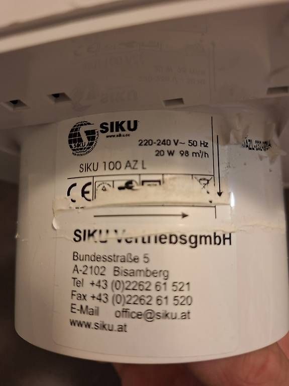 Ventilatori: Siku Wand- und Deckenlüfter mit Klappe – Usato da Weissbad venduto da DaPeTa 2