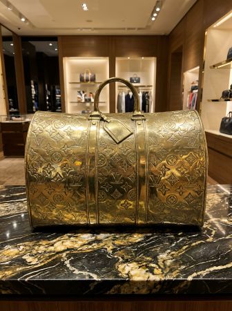 Louis Vuitton Reisetasche bronz Rarität handgefertig.
