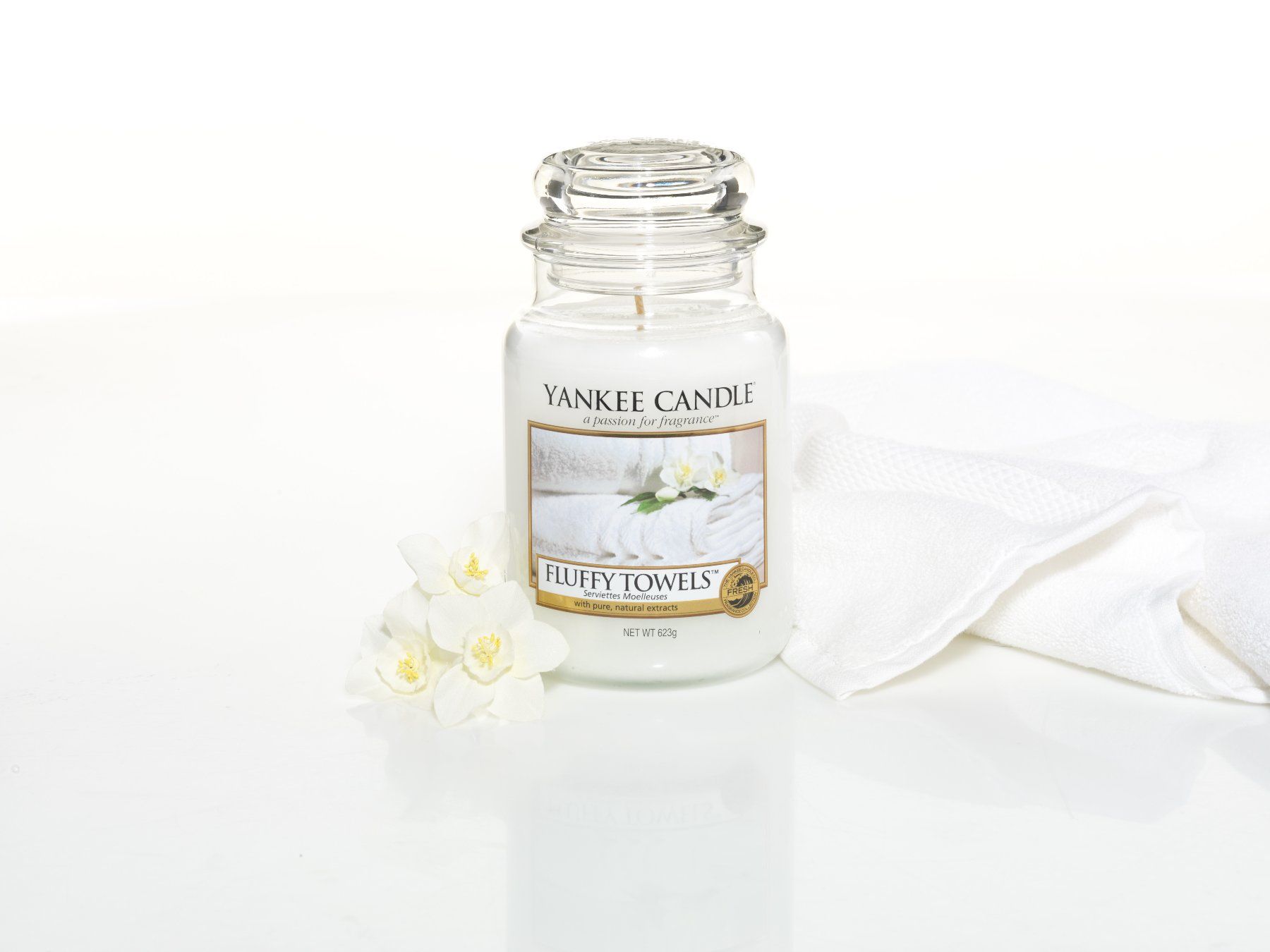Yankee Candle Candele: Yankee Candle Fluffy Towels large Jar – Nuovo e nell'imballaggio originale da Langwiesen venduto da rtWebshop 1