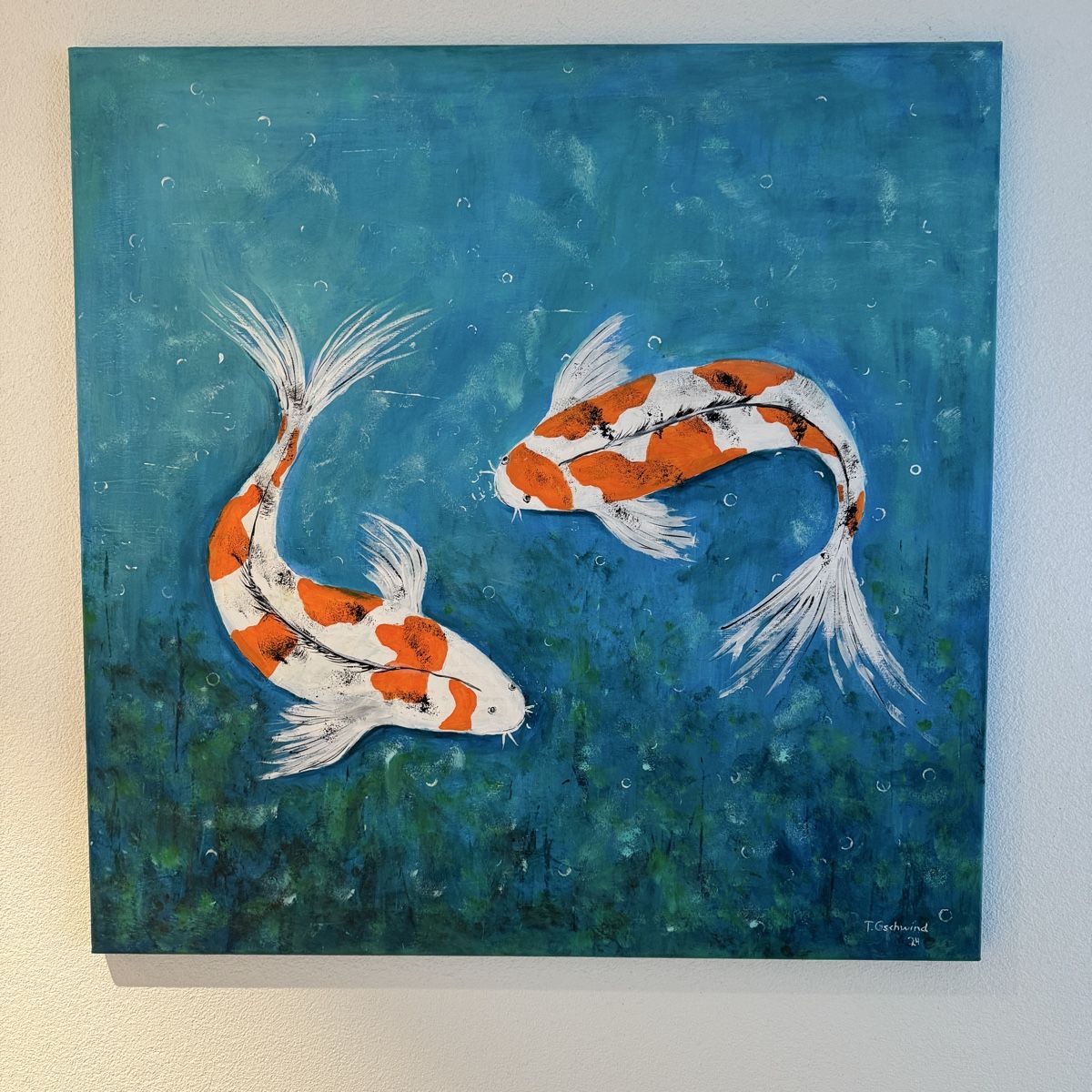 Gemälde: Koi Karpfen, handgemalt, Unikat – Neu und originalverpackt aus Steinhausen von JeriCHo_