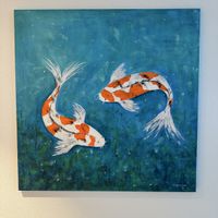 Koi Karpfen, handgemalt, Unikat