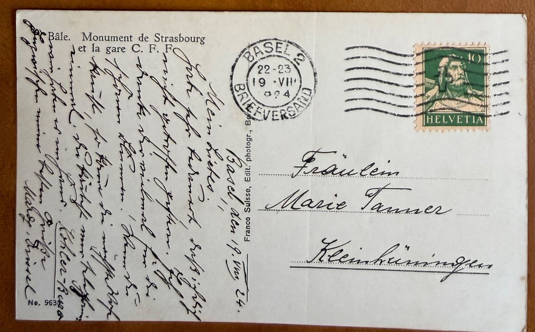 Cartoline postali: Basel - Centralbahnplatz 1924 – Usato da Lutry venduto da Ediego 1