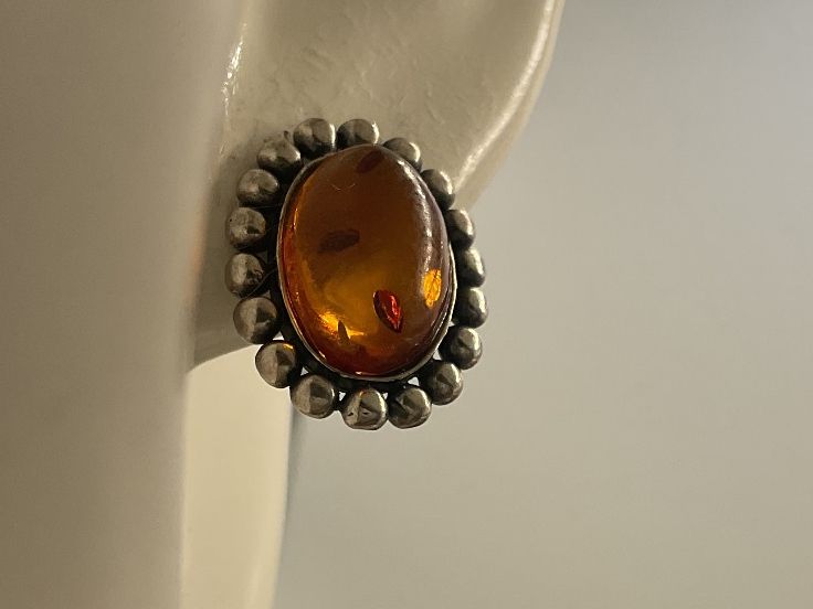 Ohrringe & -stecker: Vintage Ohrstecker Sterlingsilber mit Bernstein – Gebraucht aus Luzern von S.Kern01 4