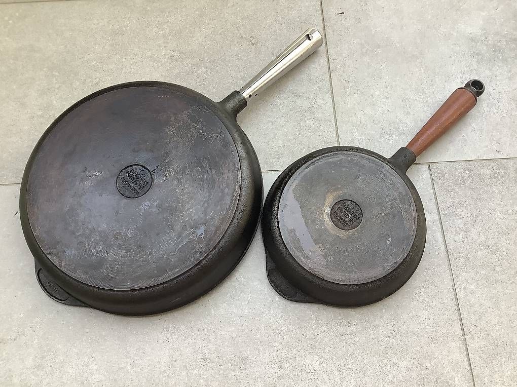 Padelle: 2 Skeppshult Gusseisen Pfannen – Usato da Winterthur venduto da PeMaWin 1