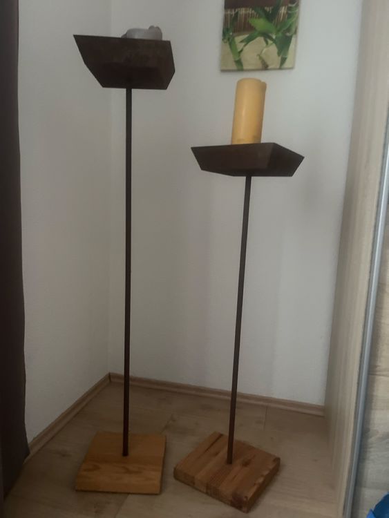 Gartenstecker-Set 2-tlg. – Blumenranke & Schmetterlingstanz, Metall Rostoptik, Je Ca. 114 Cm Hoch