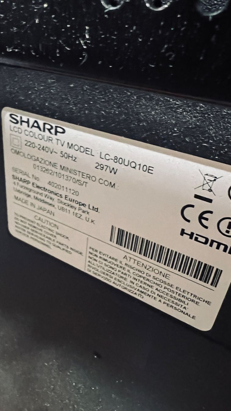 Sharp Televisori: SHARP LOD COLOUR TV MODEL LC-80UQ10E – Usato da Luzern venduto da TENDIMO 7