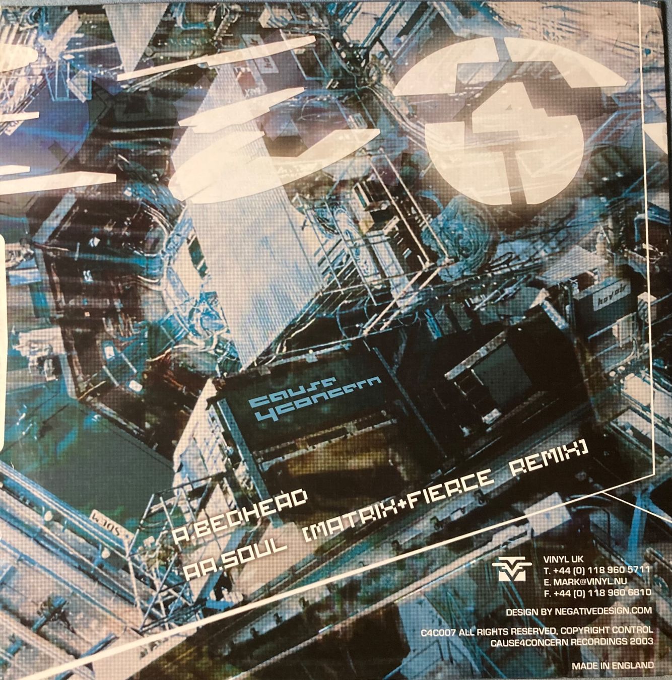 Dischi in vinile: CAUSE 4 CONCERN - BEDHEAD / SOUL (MATRIX+FIERCE REMIX) – Usato da Poliez-Pittet venduto da Newtown-Records 1