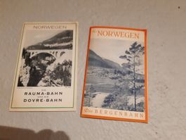 2x Norwegen Reiseführer Rauma-Bahn Dovre-Bahn Bergen - Oslo