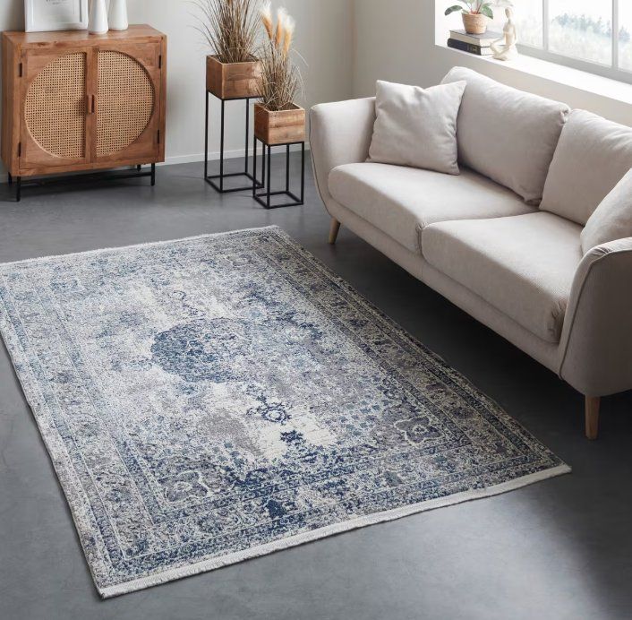 Teppiche: Webteppich Marcus 3 - Hellblau/Creme/Grau -160x230 cm - neu – Neu und originalverpackt aus Wetzikon ZH von Mexmarex