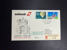 Swissair Erstflugbrief Zürich-Dublin 1979