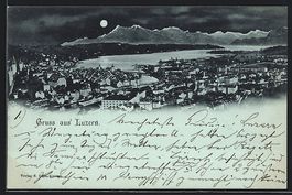 Mondschein-AK Luzern, Blick über die D