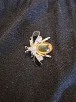 Broche abeille vintage style Gucci luxe avec pierre jaune