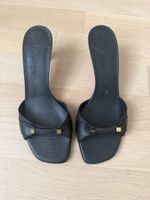 Louis Vuitton Sandalen Gr. 37,5 Schwarz Leder Sommer Sandale