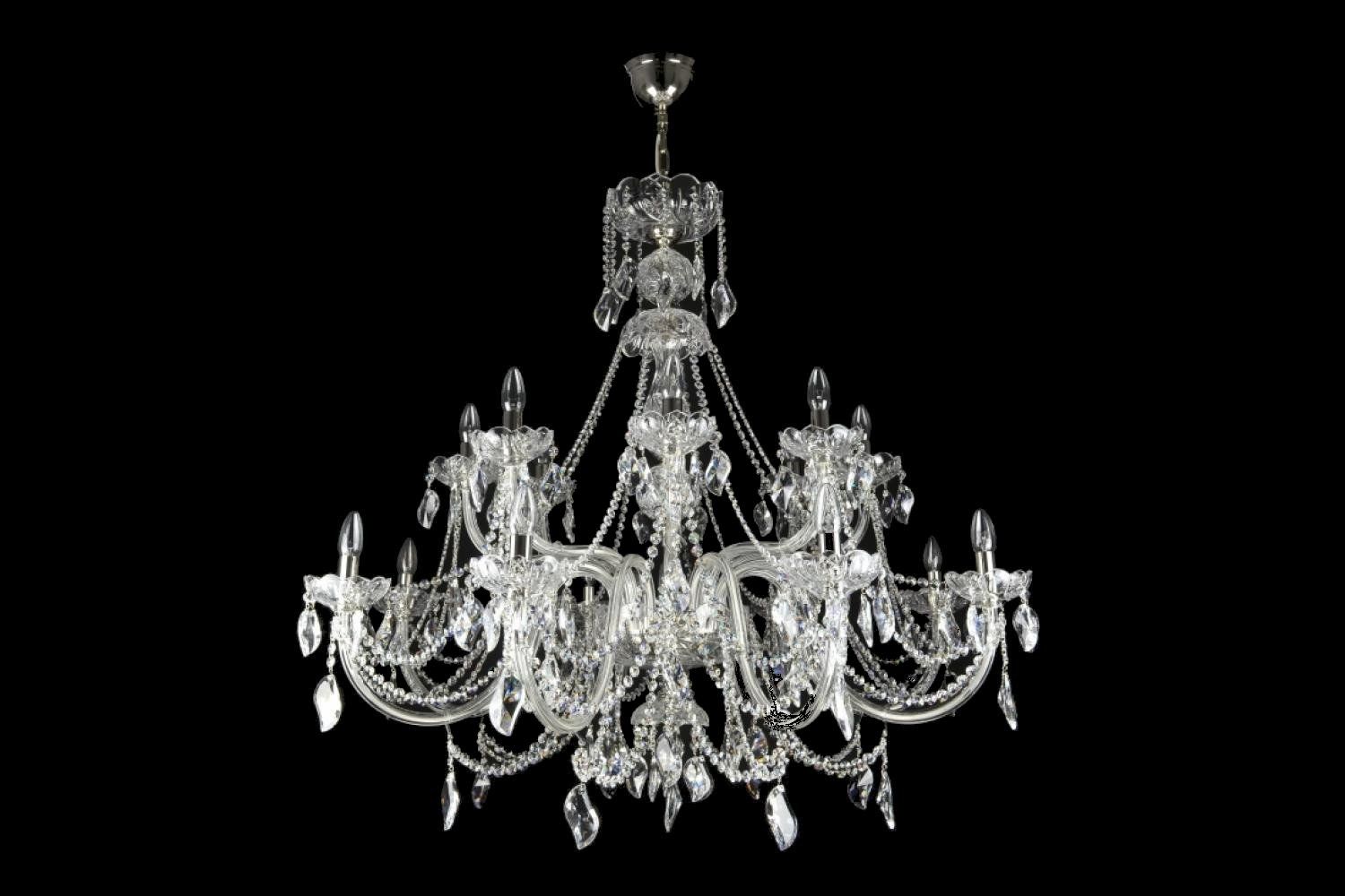 Kronleuchter & Deckenlampen: Kronleuchter Aristocratico 16 Silber – Neu und originalverpackt aus Glattfelden von Bohemiancrystal
