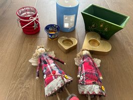 Weihnachten Kerzenständer und Dekoration Konvolut