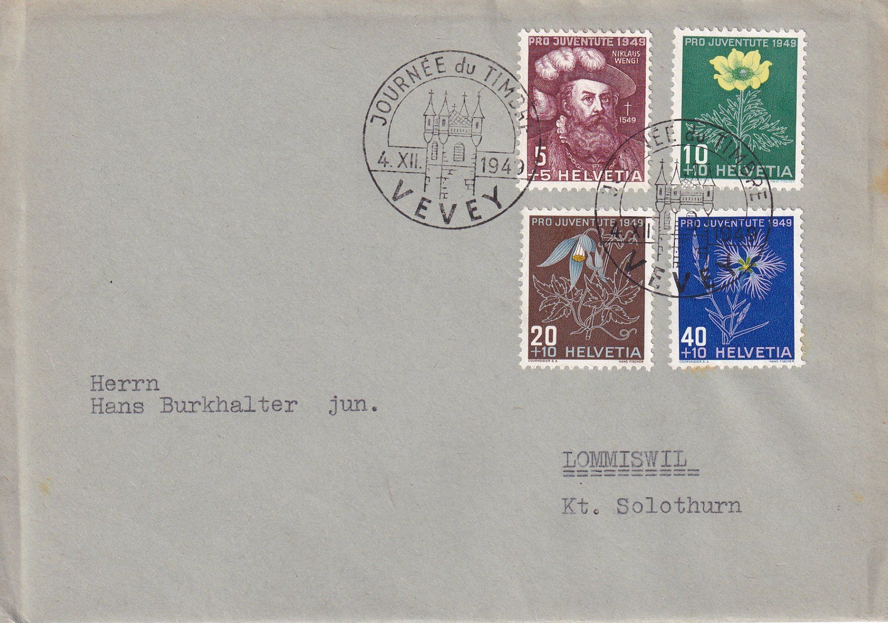 Tutti i francobolli: Tag der Briefmarke Vevey 1949 – Usato da Bellach venduto da qsearch