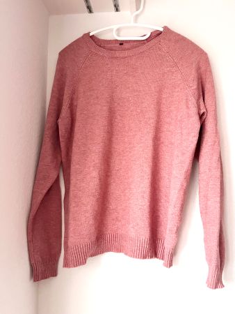 Rosafarbener Feinstrickpullover, Damen, Gr. M