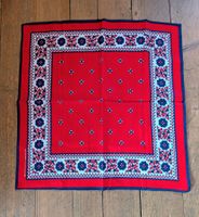 Vintage Halstuch/Kopftuch, Rot mit Blumenmuster
