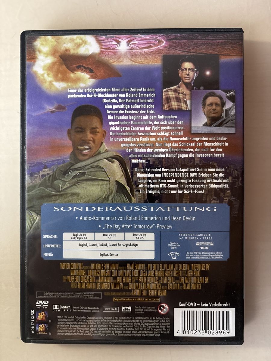 Tutti i DVDs: Independence Day  – Usato da Ruswil venduto da Slivio_ 1