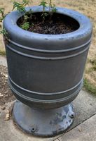 Alte Schwinge als Blumentopf