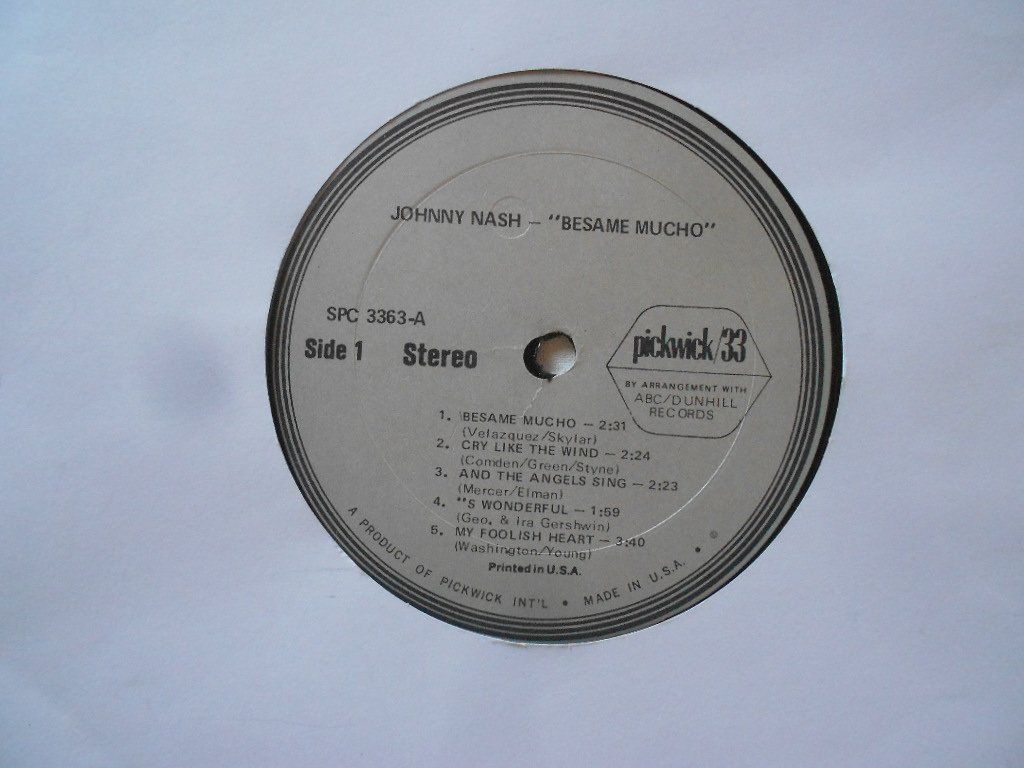 Schallplatten: JOHNNY NASH  -  BESAME MUCHO – Gebraucht aus Bex von Giorgiob 2