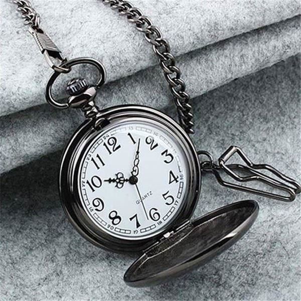 Orologi: Taschenuhr schwarz, hochglänzend mit Kette – Nuovo e nell'imballaggio originale da St. Margarethen TG venduto da ursk10 4