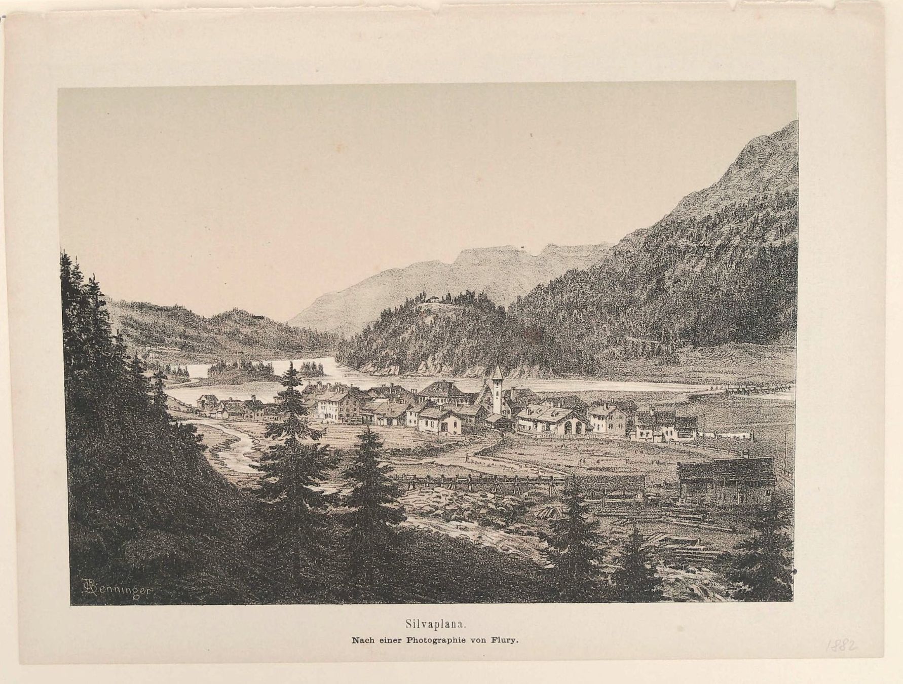Stiche: Silvaplana Tonlithographie sehr selten – Gebraucht aus Rafz von Helvet32