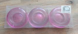 Neues 3er Set Teelichthalter rosa aus Glas