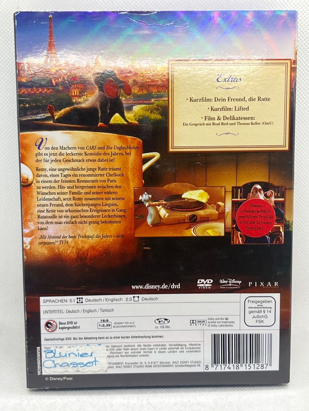 Alle DVDs: DVD Ratatouille Disney Pixar mit Schuber – Gebraucht aus Hinterkappelen von Kim1992 1