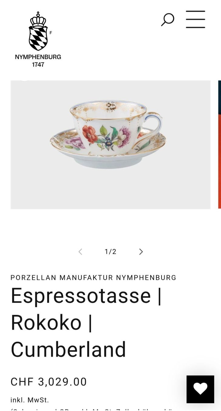 Set di piatti: Nymphenburg handgemalte Espresso/kaffeeSet – Usato da Winterthur venduto da Ywan1 8