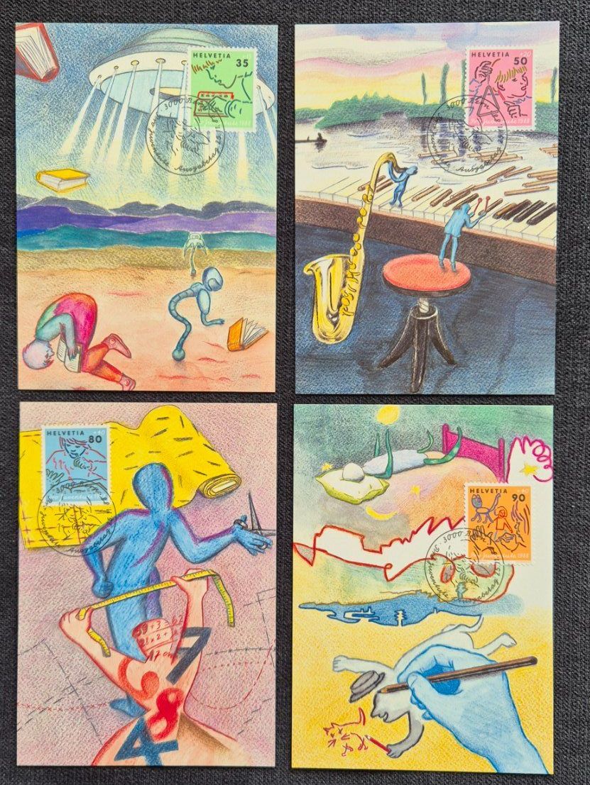 Tutti i francobolli: Maximumkarten Pro juventute 1988 mit Ersttagsstempel – Usato da Horw venduto da mi.ba