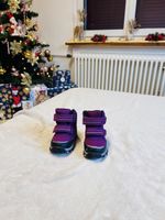 Purple Winter Boots, Velcro Strap, Warm Lining, Size 20