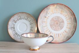 Winterling Porzellan TEETASSE TELLER & UNTERTELLER Golddekor