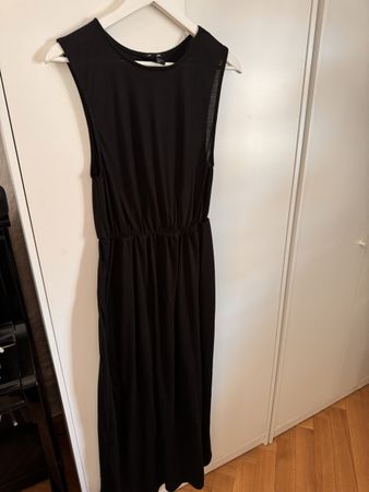 Schwarzes langes Stoffkleid H&M S