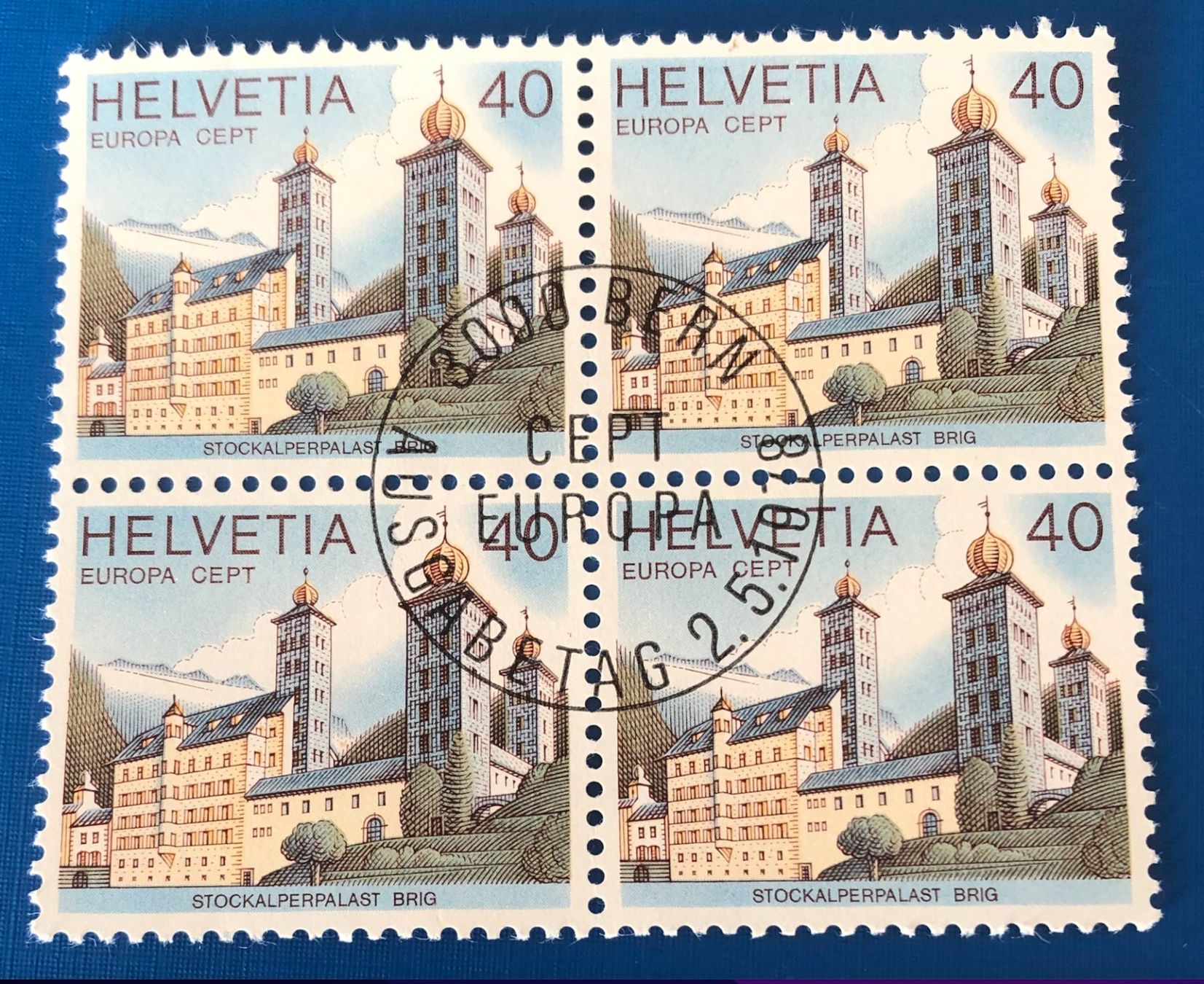 Tutti i francobolli: 4 er Block Nr.607 mit Vollstempel Bern   – Usato da Aarau venduto da Billa007