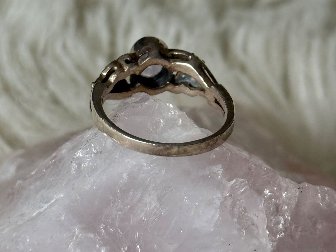 Anelli: Vintage Silberring 925 mit lila Stein – Usato da Istighofen venduto da Ringparadies 2