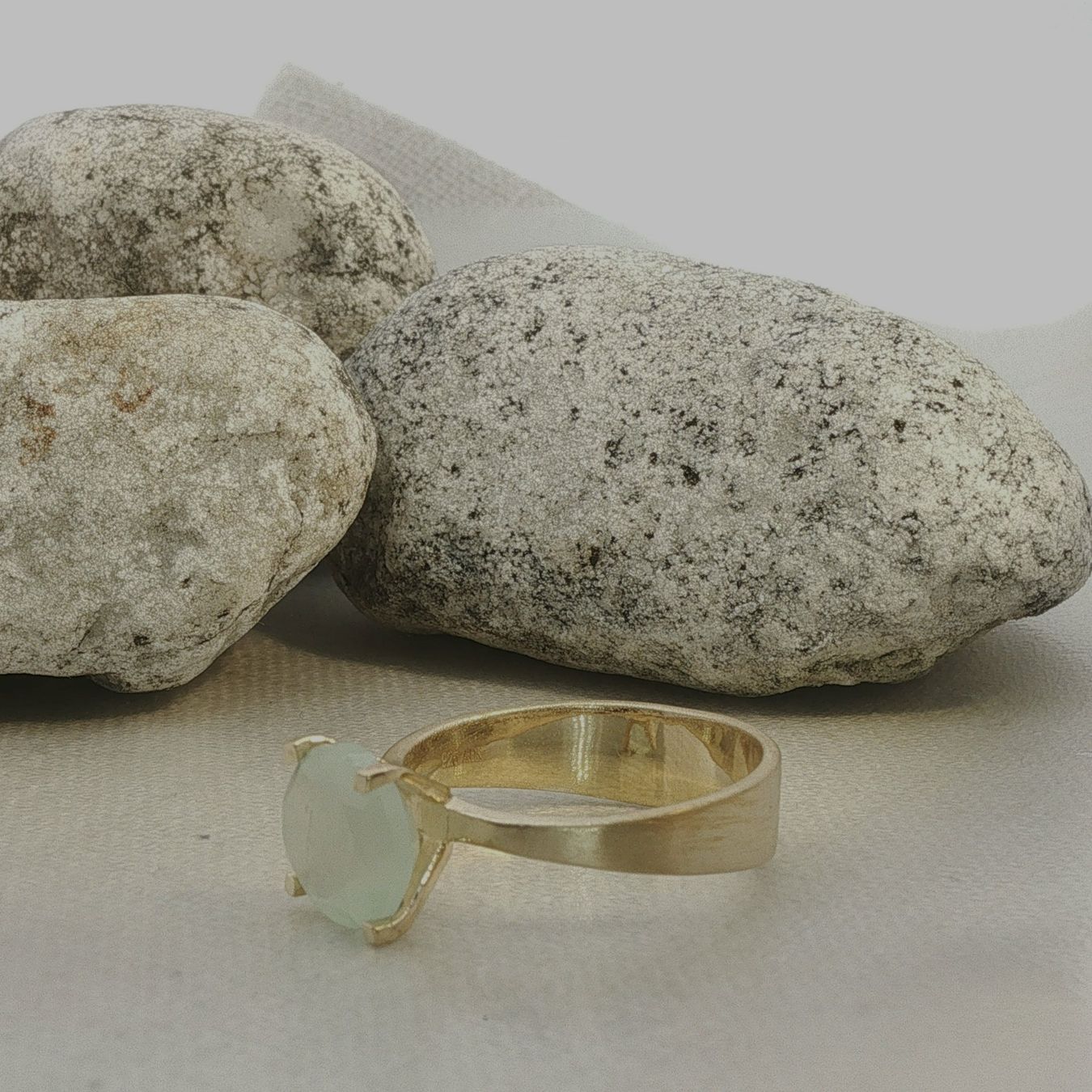 Olga Ribler Ringe: Prehnit Ring Silber Unikat 62 – Neu (gemäss Beschreibung) aus Luzern von Schmuckoutlet 1