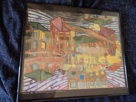 HUNDERTWASSER - „Fliegende Wolkenkratzer“ (330-1) - 49x43 cm