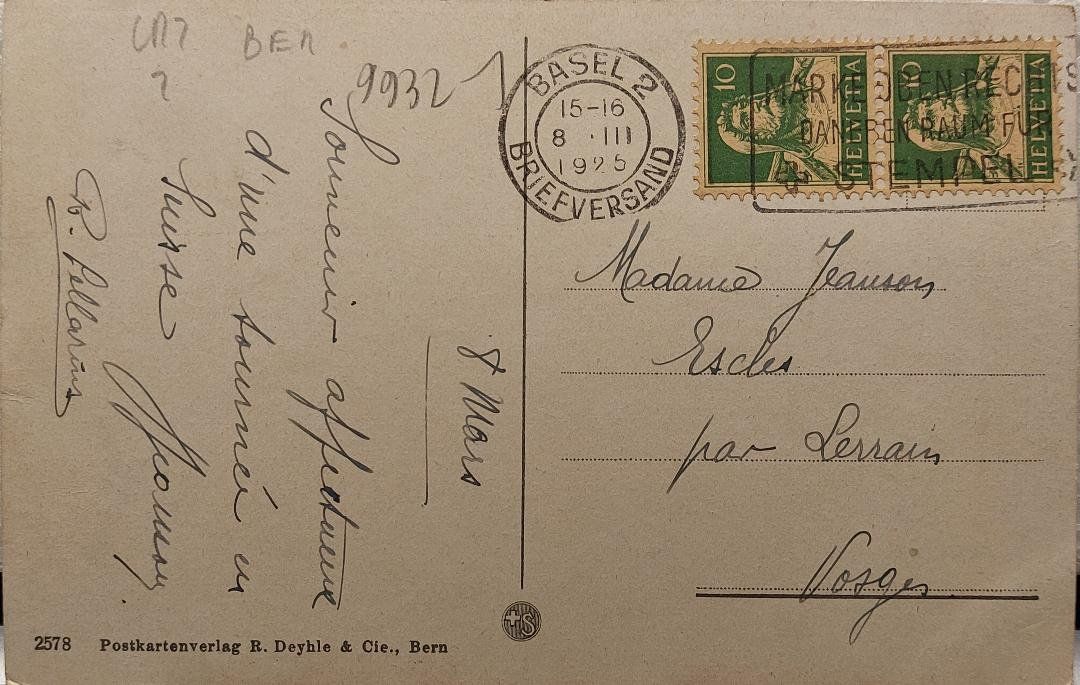 Cartoline postali: BLÜMLISALP u. Niesen - 1926 – Usato da Delémont venduto da Domdom1 1