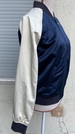 Superbe veste bomber vintage LEVI'S satin marine/beige t.XS