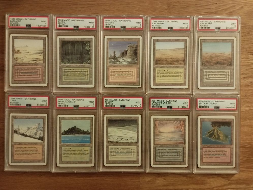 Unique Mtg Revised Dual Land Set 10 Cards All Graded Psa 9 Kaufen