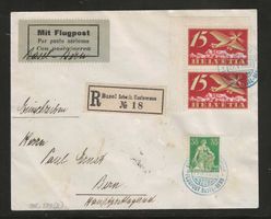1924 : Flugpost R- Brief Basel - Bern