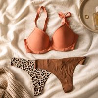 Neu! BH 80 B + Seemless 2x Tanga Gr. S mit Animal Print