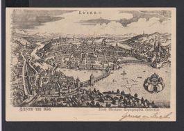 Luzern  -  alte AK Ansicht um 1650, gestempelt 1899